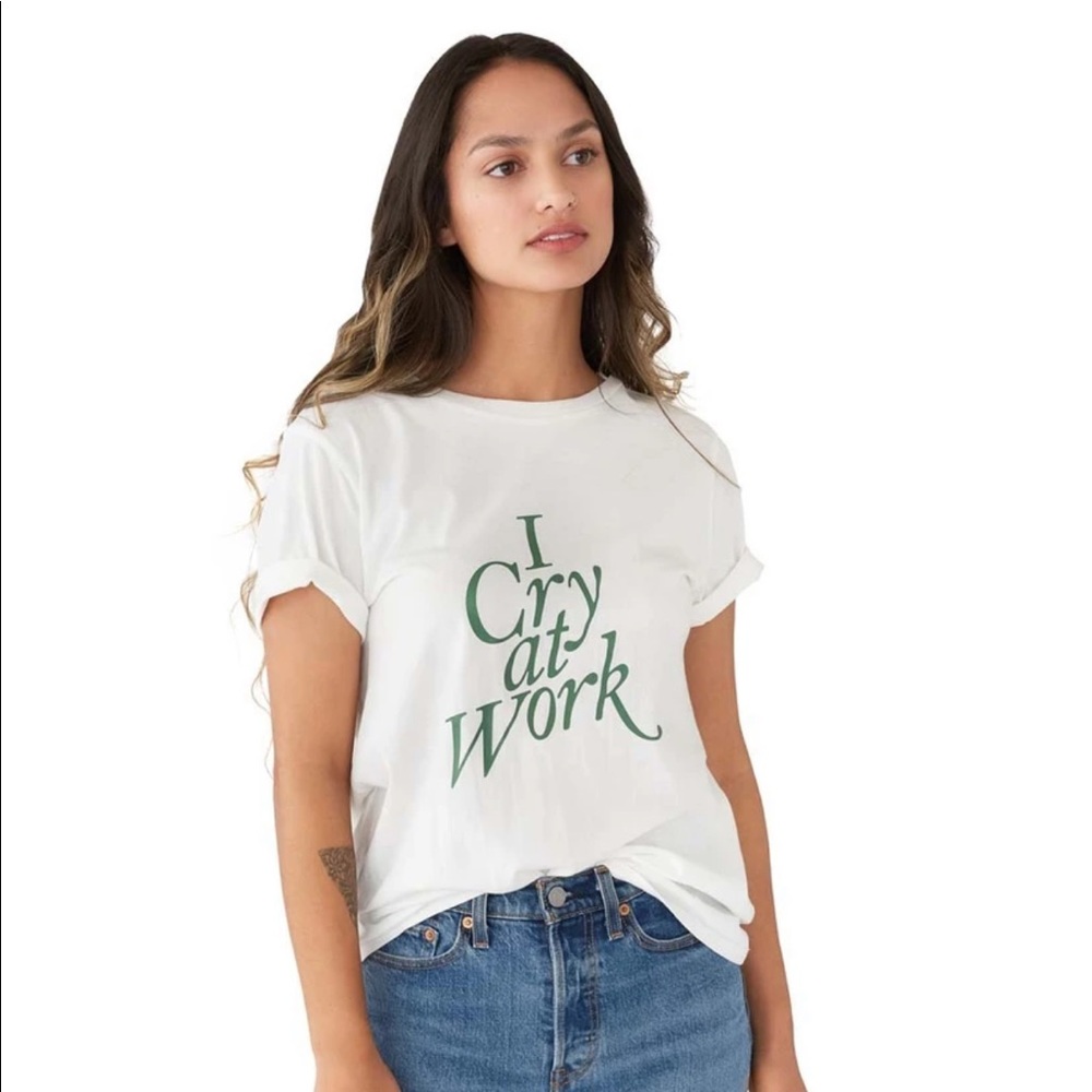 Ban.do ‘I Cry at Work’ ivory graphic t-shirt